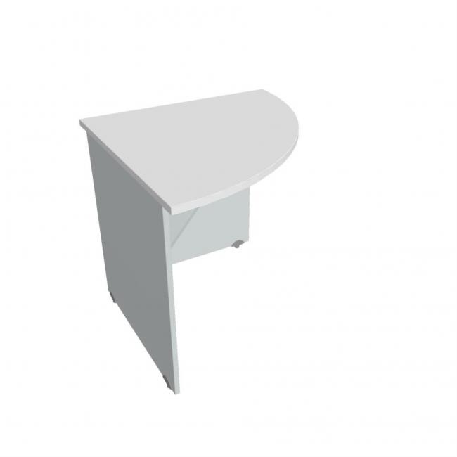 Doplňkový stůl Gate, pravý, 80x75,5x80 cm, bílá/šedá