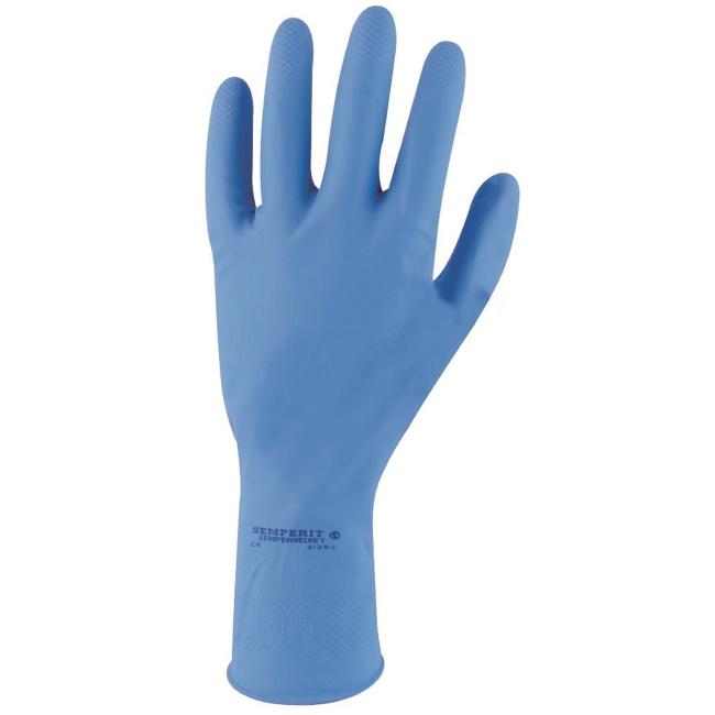 Rukavice ochranné latexové SEMPERVELVET modré vel. L 10/XL