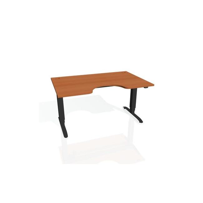 Pracovní stůl Motion Ergo, ZO, 3S, 120x61-128x90 cm, třešeň/černá