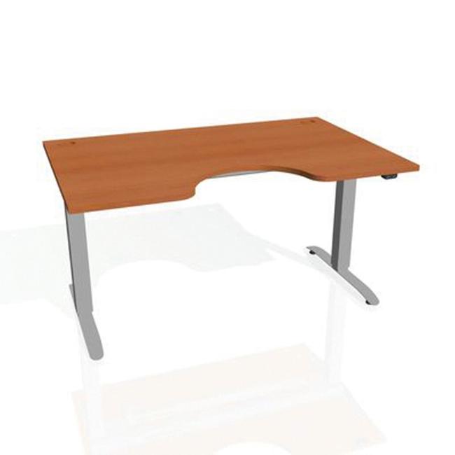 Pracovní stůl Motion Ergo, ZO, 2S, 160x70,5-120,5x90 cm, třešeň/šedá