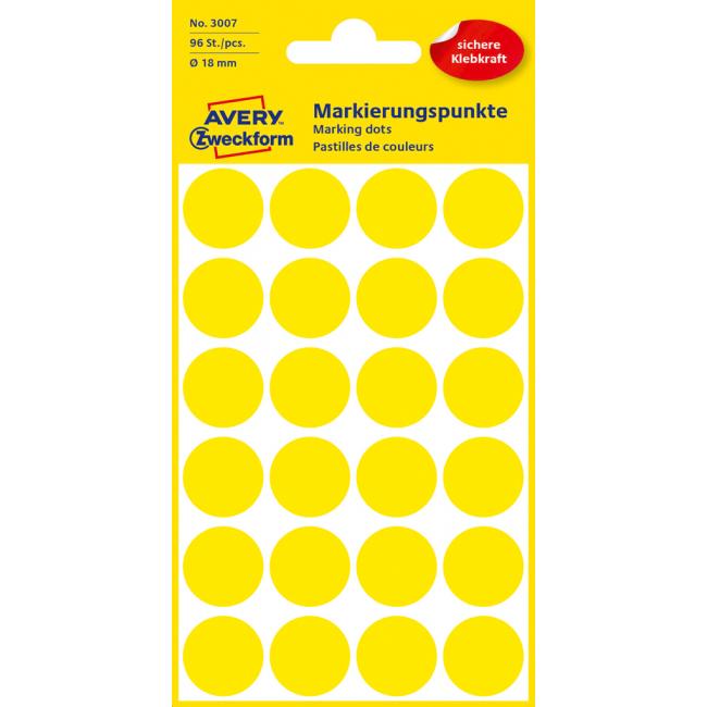 [AV003007] Etikety kruhové 18mm Avery žluté