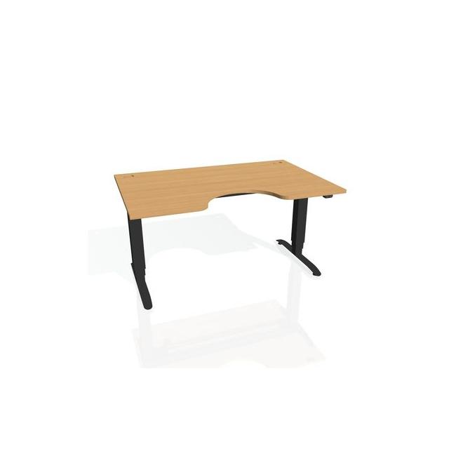 Pracovní stůl Motion Ergo, ZO, 3S, 160x61-128x90 cm, buk/černá