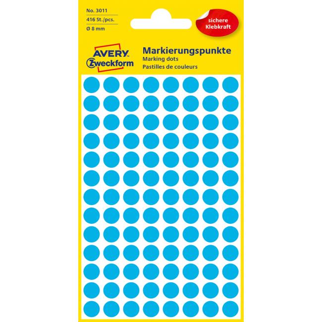 [AV003011] Etikety kruhové 8mm Avery modré