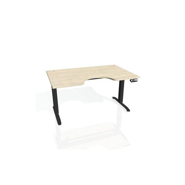 Pracovní stůl Motion Ergo, PO, 2S, 180x70,5-120,5x90 cm, akát/černá