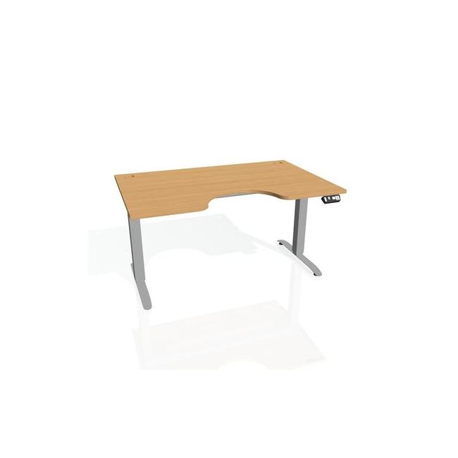 Pracovní stůl Motion Ergo, PO, 2S, 180x70,5-120,5x90 cm, buk/šedá