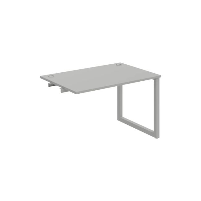 Pracovní stůl UNI O, k podél. řetězení, 140x75,5x80 cm, šedá/šedá