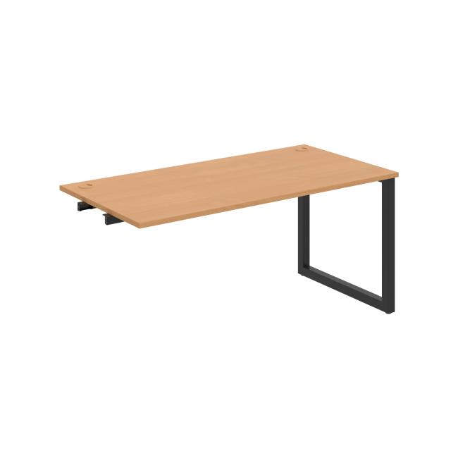 Pracovní stůl UNI O, k podél. řetězení, 160x75,5x80 cm, buk/černá