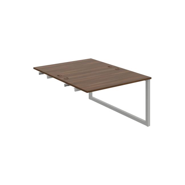 Pracovní stůl UNI O, k podél. řetězení, 120x75,5x160 cm, ořech/šedá