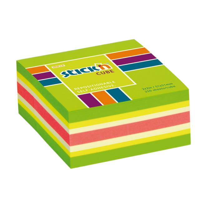 [AV021534] Samolepící bloček Stick'n Hopax mini, 51x51 mm, zelený mix