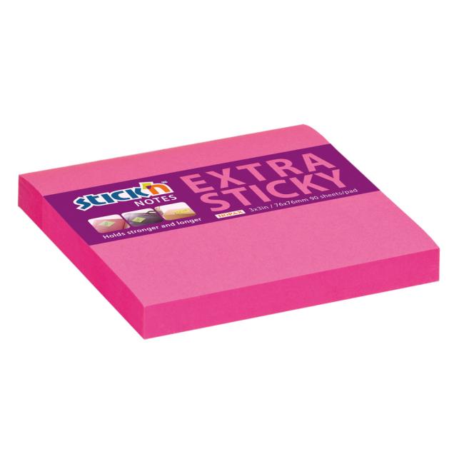 [AV021671] Samolepící bloček Stick'n Hopax, 76x76 mm, neonově růžový
