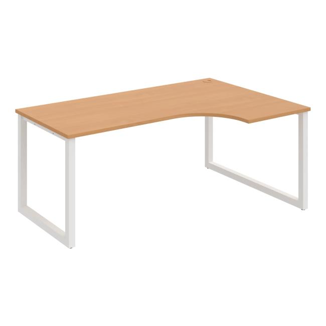[ON919618] Pracovní stůl UNI O, ergo, levý, 180x75,5x120 cm, buk/bílá