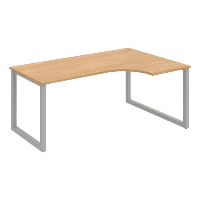 [ON919632] Pracovní stůl UNI O, ergo, levý, 180x75,5x120 cm, dub/šedá