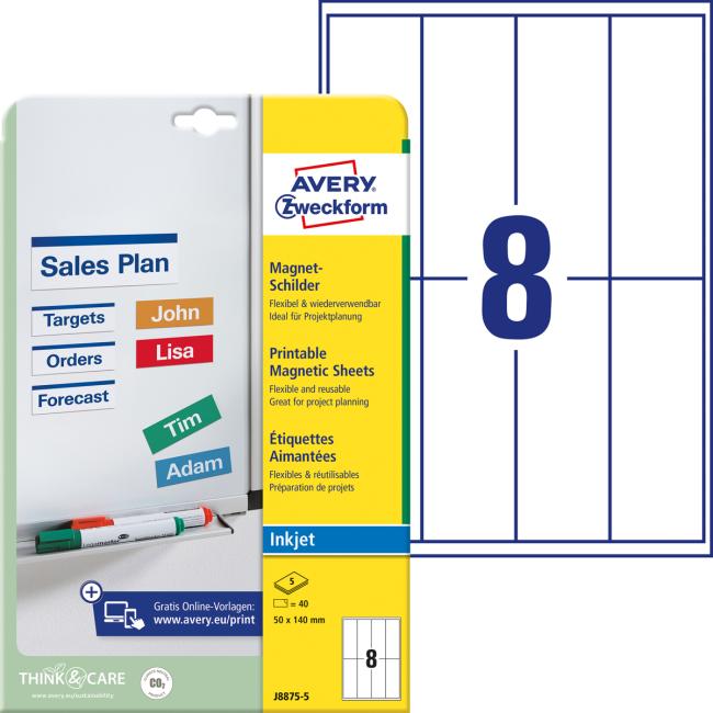 [AV088755] Magnetické popisovací štítky Avery 50mm x 140m