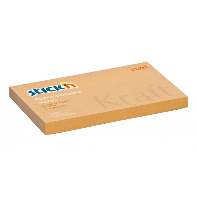 [AV216400] Samolepící bloček Stick'n Hopax Kraft, 76x127 mm, přírodní hnědá