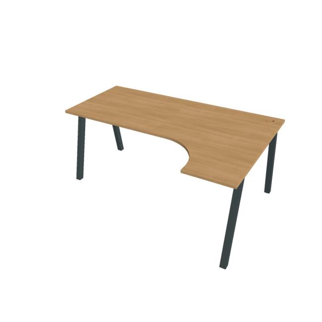 Pracovní stůl UNI A, ergo, levý, 180x75,5x120 cm, dub/černá