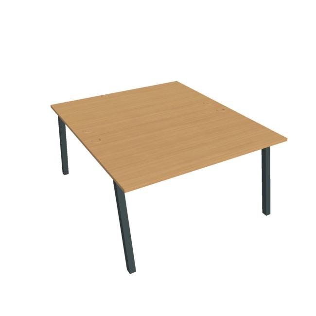 Pracovní stůl UNI A, 140x75,5x160 cm, buk/černá