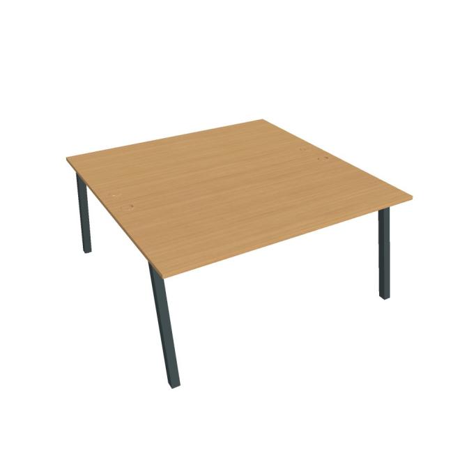 Pracovní stůl UNI A, 160x75,5x160 cm, buk/černá