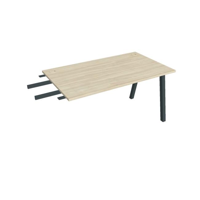 Pracovní stůl UNI A, kolmo řetězící, 140x75,5x80 cm, akát/černá