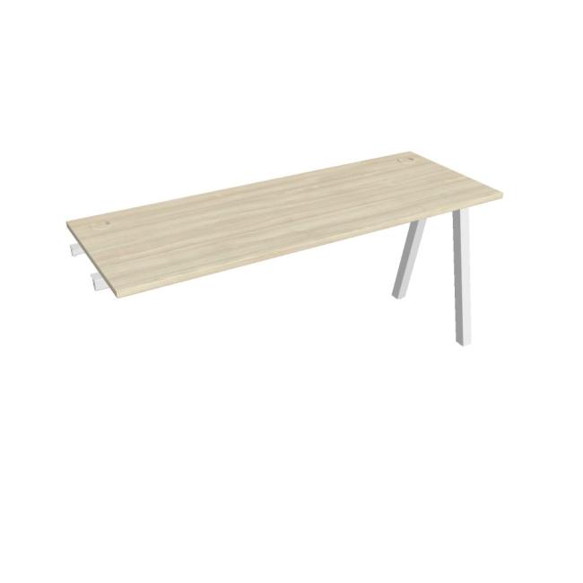 Pracovní stůl UNI A, k podél. řetězení, 160x75,5x60 cm, akát/bílá