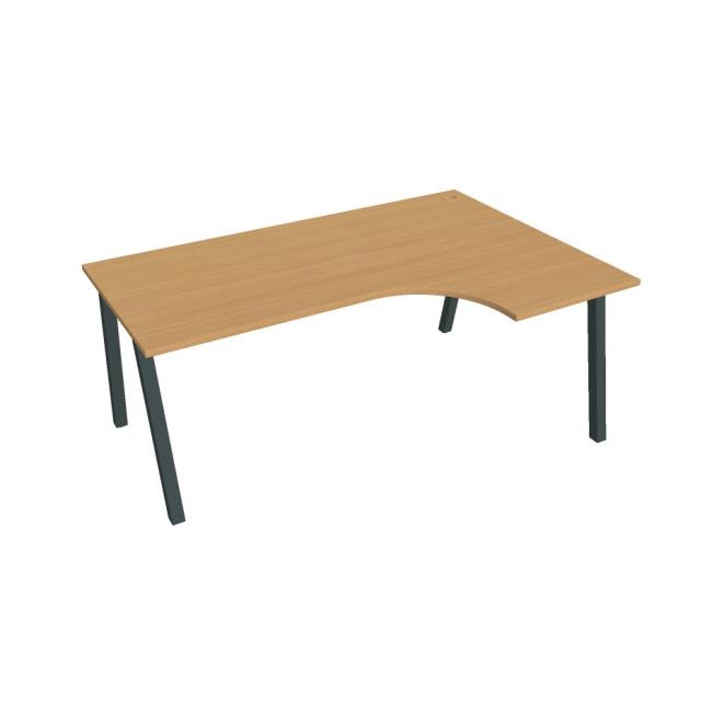 [ON920876] Pracovní stůl UNI A, ergo, levý, 180x75,5x120 cm, buk/černá