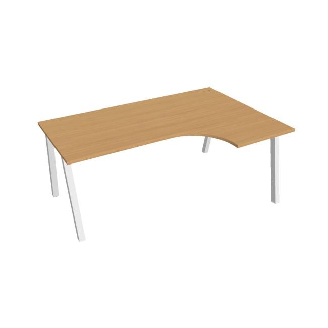 [ON920878] Pracovní stůl UNI A, ergo, levý, 180x75,5x120 cm, buk/bílá