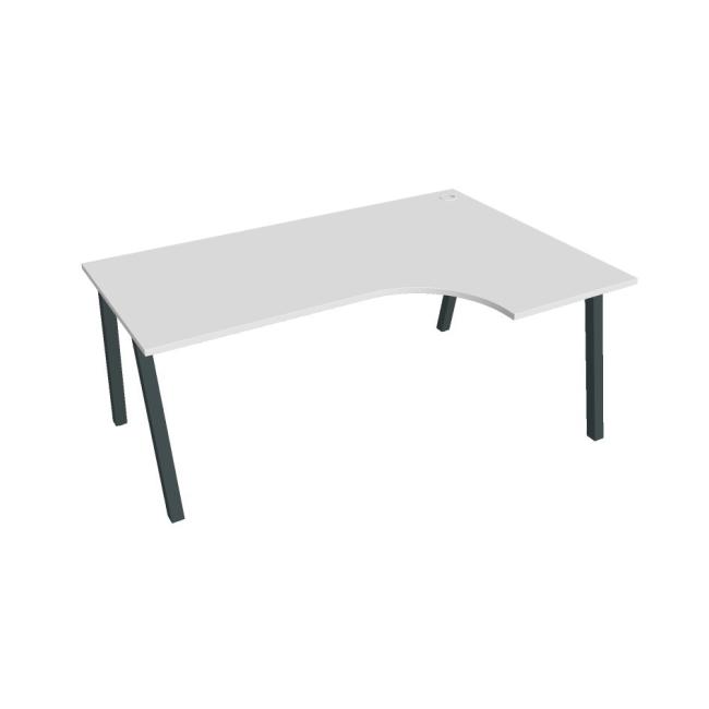[ON920879] Pracovní stůl UNI A, ergo, levý, 180x75,5x120 cm, bílá/černá