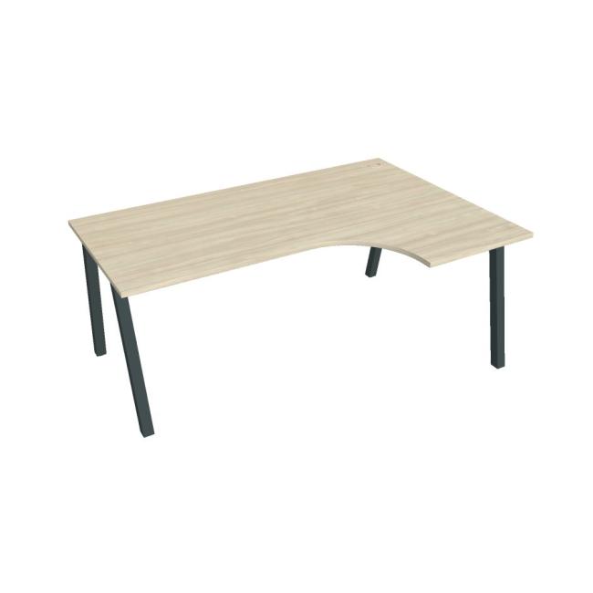 [ON920885] Pracovní stůl UNI A, ergo, levý, 180x75,5x120 cm, akát/černá