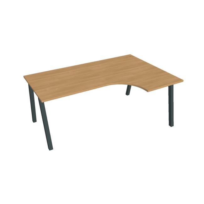 [ON920891] Pracovní stůl UNI A, ergo, levý, 180x75,5x120 cm, dub/černá