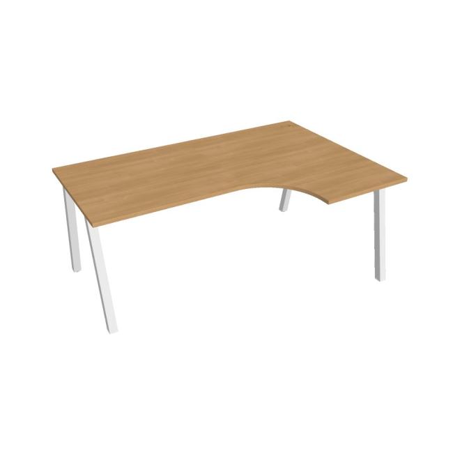 [ON920893] Pracovní stůl UNI A, ergo, levý, 180x75,5x120 cm, dub/bílá