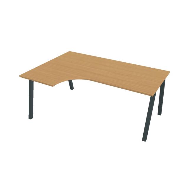 [ON920906] Pracovní stůl UNI A, ergo, pravý, 180x75,5x120 cm, buk/černá