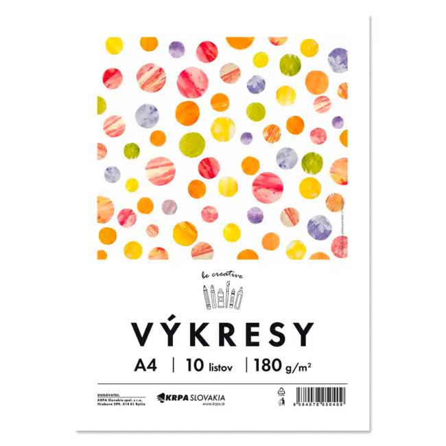 [OP541801] Výkresy 180 g, A4, 10 ks, barva bílá