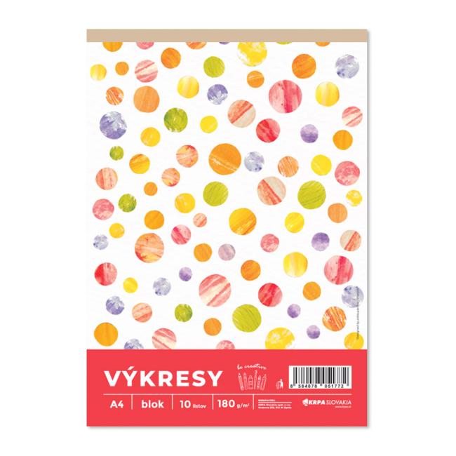 [OP541809] Výkresy 180 g, A4, 10 ks v bloku, barva bílá