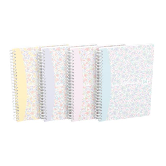 Blok Oxford Floral, A5, 60 listů, linkovaný, mix barev