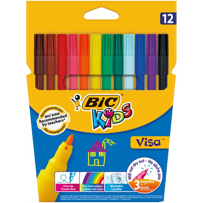 Sada popisovačů BIC KIDS Visa 12 ks