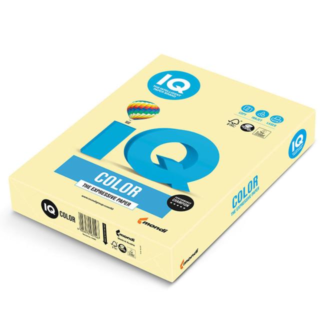 Barevný papír IQ color žlutá pastelová YE23, A4, 80g