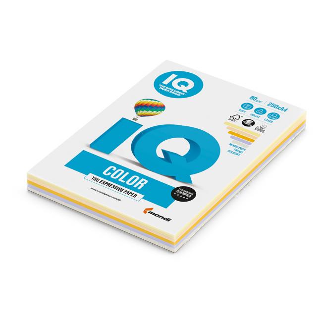 [PA001191] Barevný papír IQ color 5x50 mix trendové barvy, A4, 80g