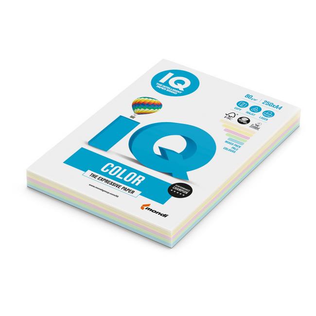 Barevný papír IQ color 5x20 mix pastelové barvy, A4, 160g