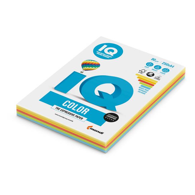 [PA001198] Barevný papír IQ color 5x20 mix intenzivní barvy, A4, 160g