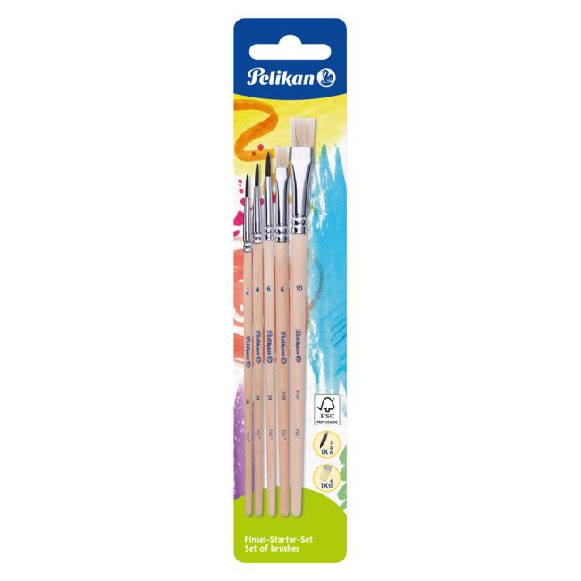 [PE700566] Sada štětců Pelikan kulaté Starter-Set 5 ks blistr