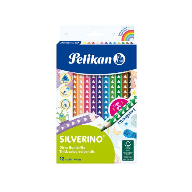 [PE700627] Barvičky Pelikan Silverino trojhranné tlusté 12ks