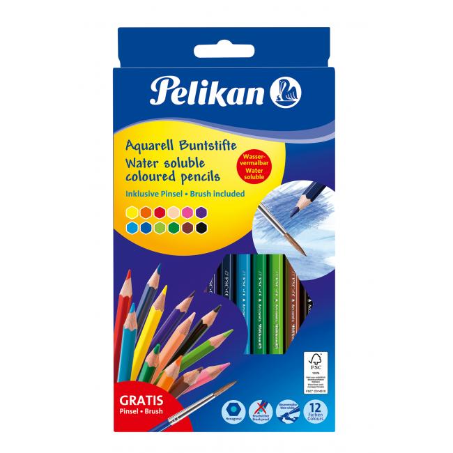 Barvičky Pelikan akvarelové 12 ks