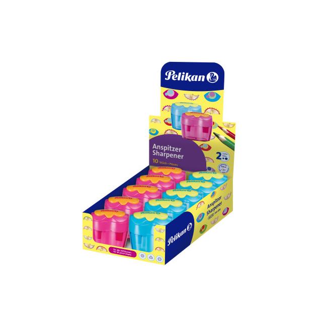 Struhadlo Pelikan Flower plastové se 2 otvory mix barev modré růžové
