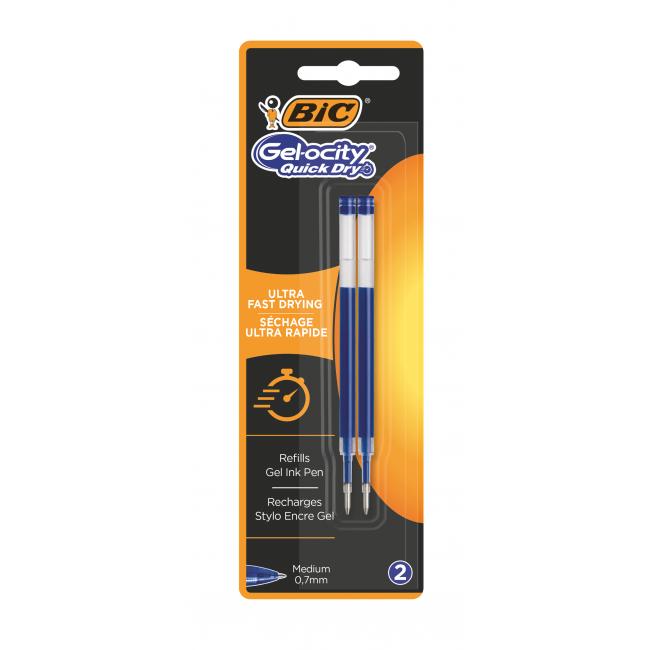 Náhradní náplň do gelového rolleru BIC Gelocity QUICKDRY Modrá 2ks