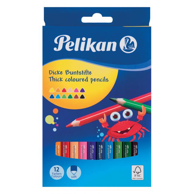 [PE724039] Barvičky Pelikan trojhranné tlusté 12 ks