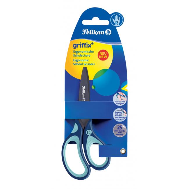 [PE803502] Nůžky Pelikan Griffix pro praváky v blistru modré