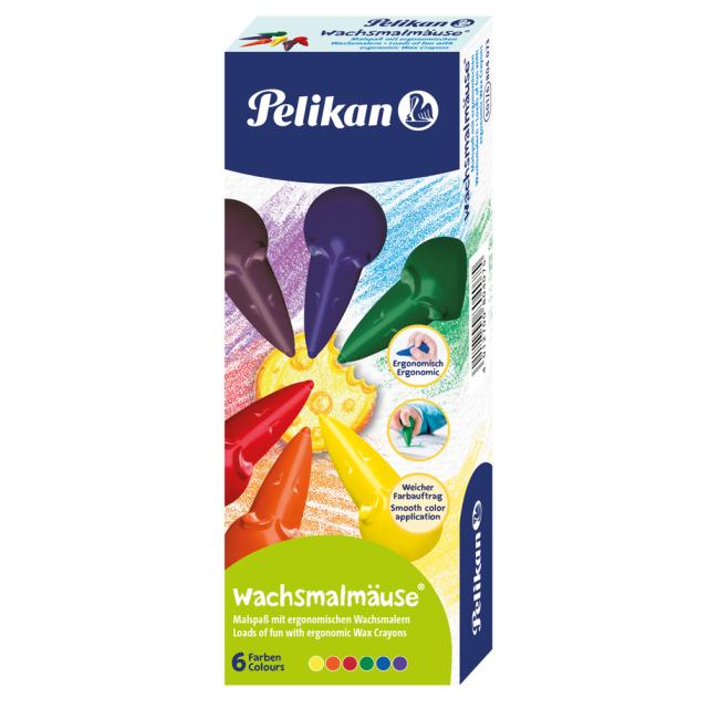 [PE804073] Voskové pastelky Pelikan Myška 6 ks v krabičce