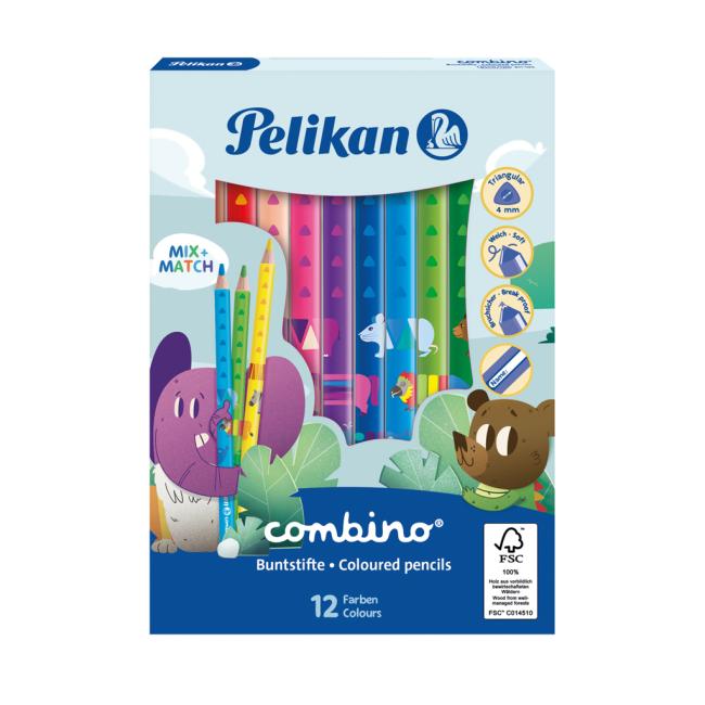 [PE811194] Barvičky Pelikan Combino se zvířecími motivy silné 12ks