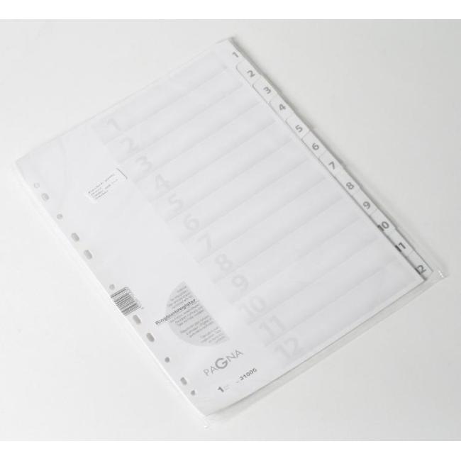 Kartonový rozřazovač PAGNA 12-dílný bílý
