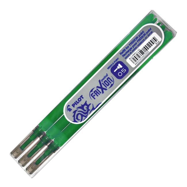 [PI205904] Náhradní náplň do gumovacího rolleru PILOT Frixion Point 0,5mm zelená 3ks