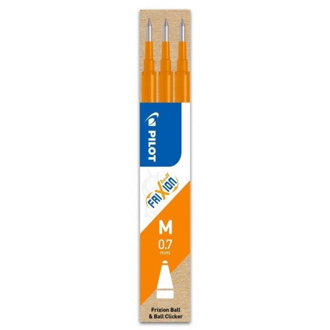 Náhradní náplň do gumovacího rolleru PILOT Frixion 0,7 mm oranžová 3ks